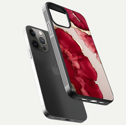 Pink & White Marble Glass Case For iPhone 12 Pro Max