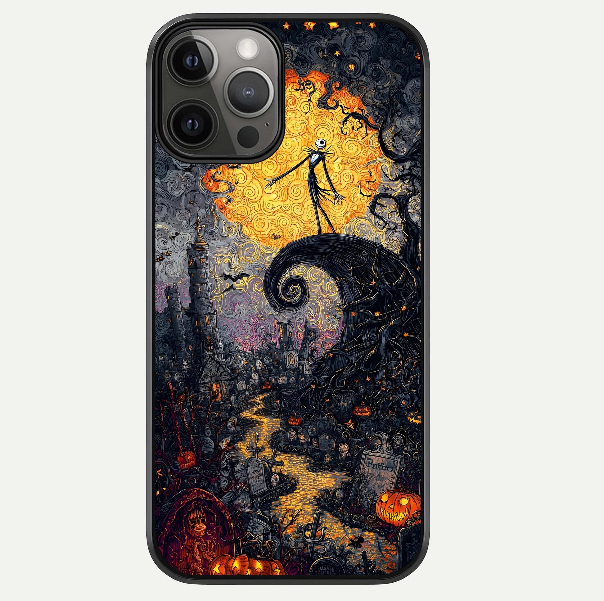 Pumpkin Moon Night Glass Case For iPhone 12 Pro Max by Custom World