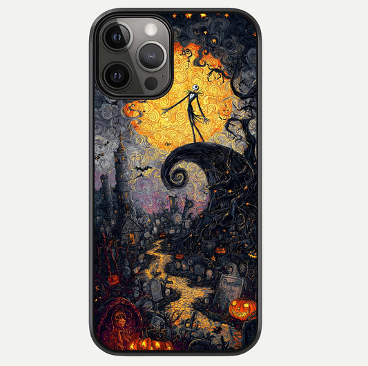 Pumpkin Moon Night Glass Case For iPhone 12 Pro Max by Custom World