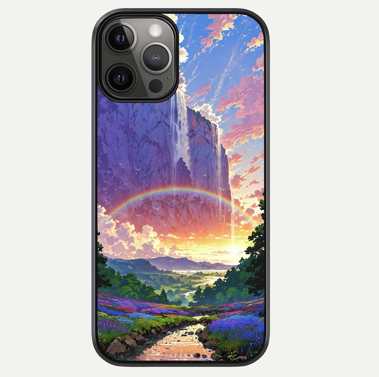 Rainbow Valley Dream Glass Case For iPhone 12 Pro Max by Custom World