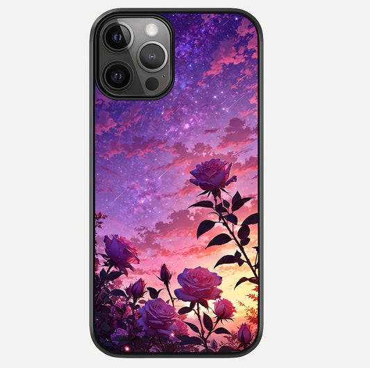 Starlit Rose Twilight Glass Case For iPhone 12 Pro Max by Custom World