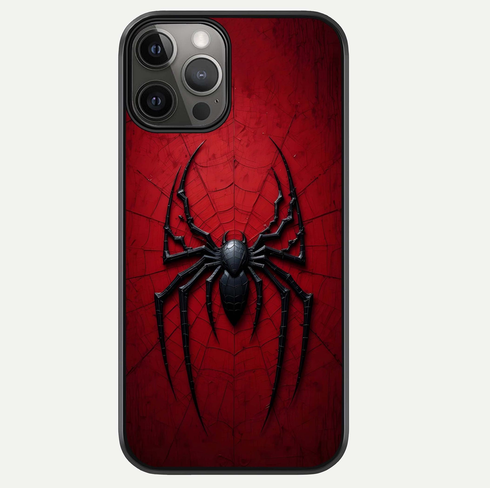 Superhero Web Emblem Glass Case For iPhone 12 Pro Max by Custom World