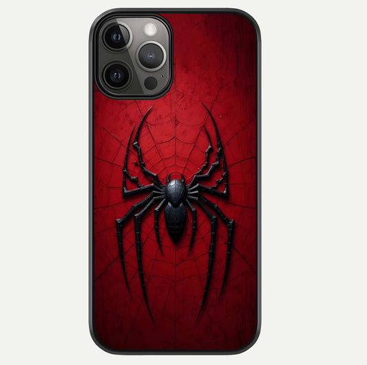 Superhero Web Emblem Glass Case For iPhone 12 Pro Max by Custom World