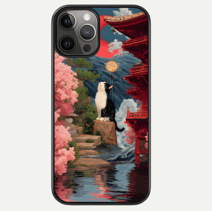 Temple Cat Scenery Glass Case For iPhone 12 Pro Max by Custom World