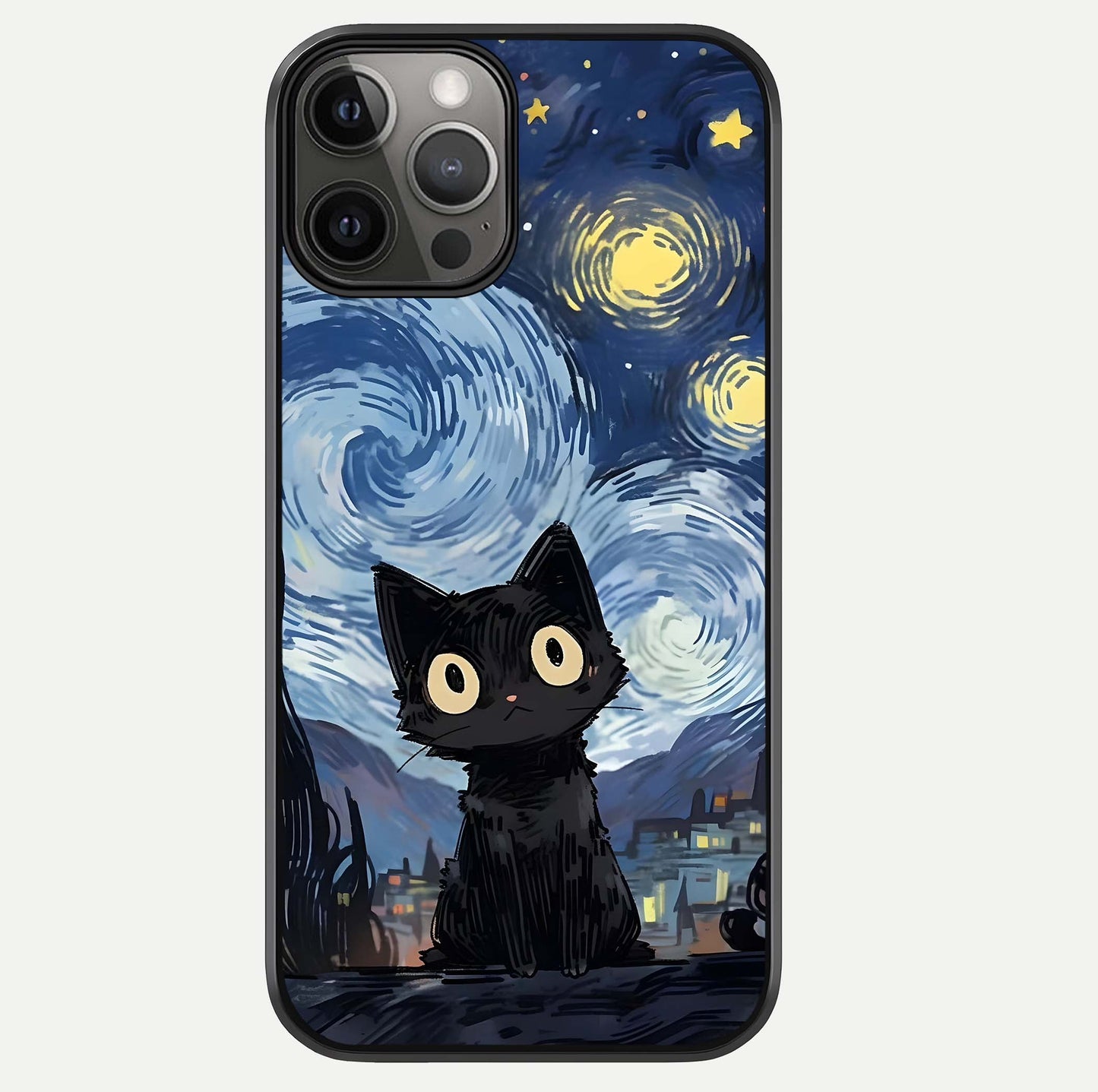 Van Gogh Cat Glass Case For iPhone 12 Pro Max by Custom World