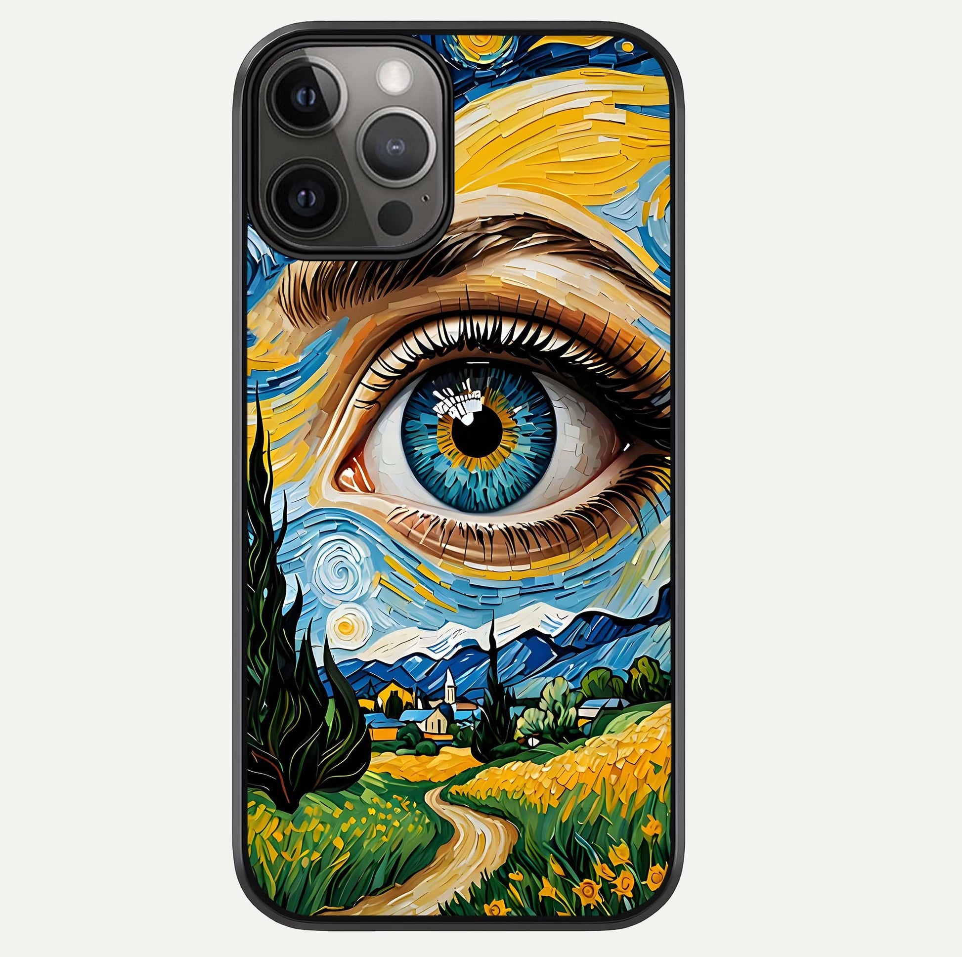 Van Gogh Eye Glass Case For iPhone 12 Pro Max by Custom World