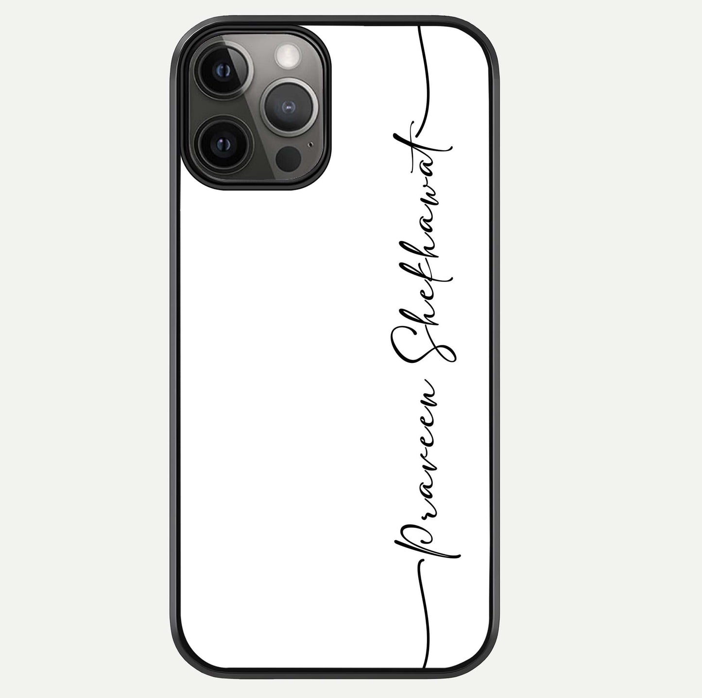 White Tune Custom Name Glass Case For iPhone 12 Pro Max by Custom World