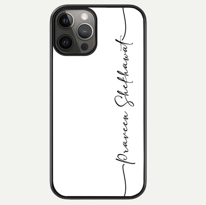 White Tune Custom Name Glass Case For iPhone 12 Pro Max by Custom World