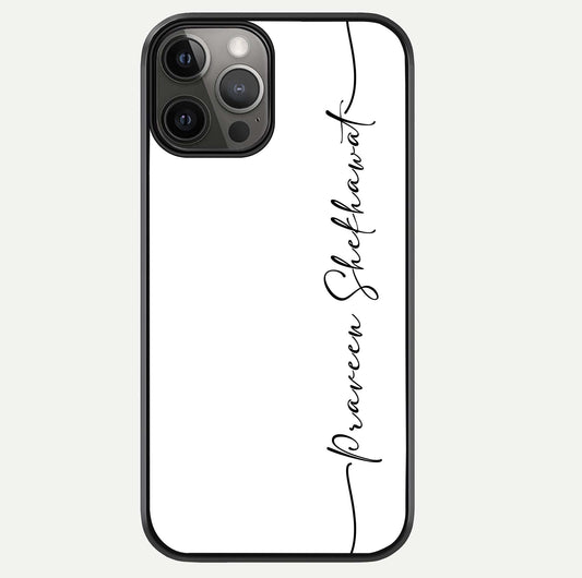 White Tune Custom Name Glass Case For iPhone 12 Pro Max by Custom World