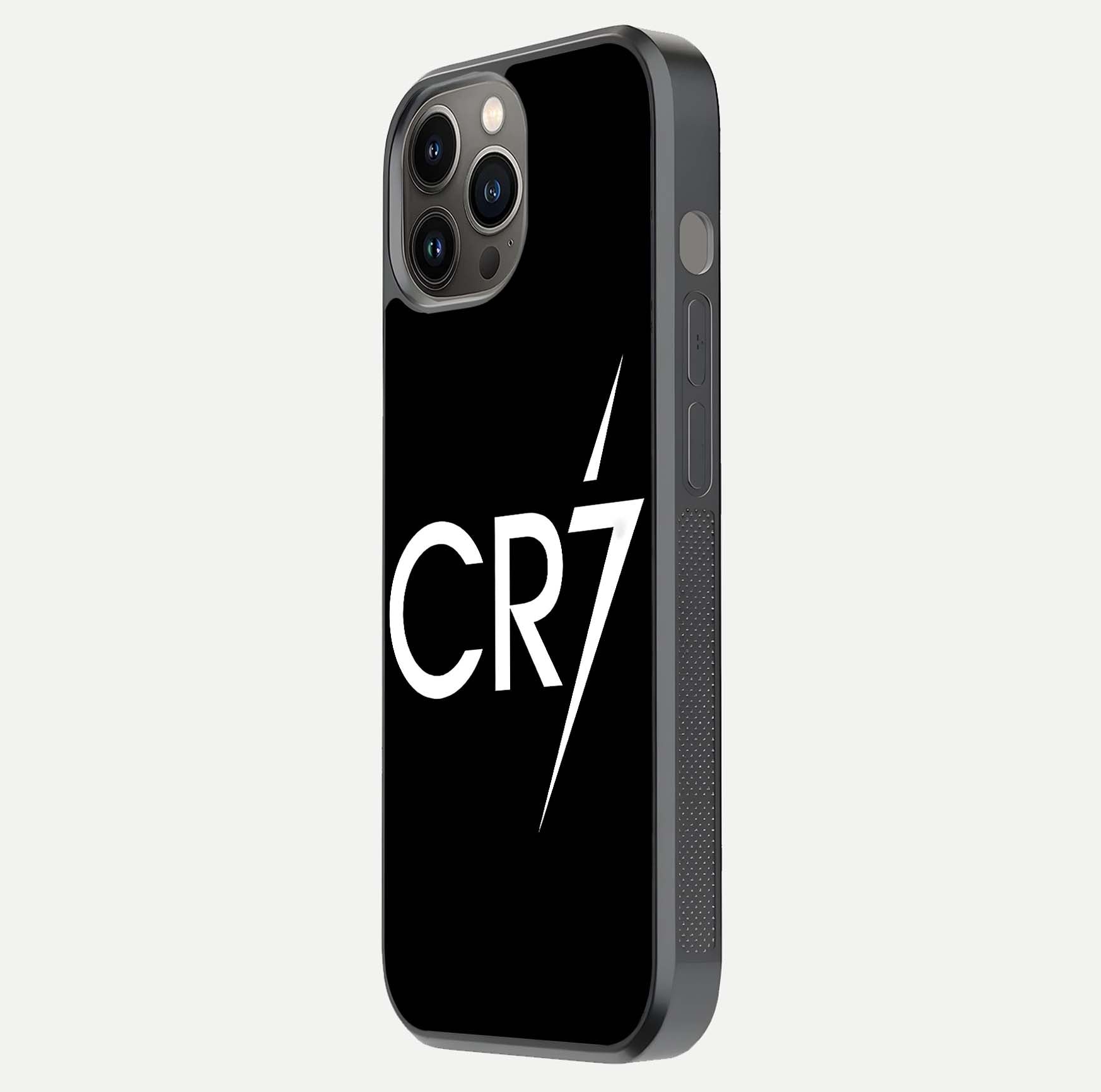 CR7 Elite Strike Glass Case for iPhone 12 Pro Max side-angle image showing polished edges and vibrant design