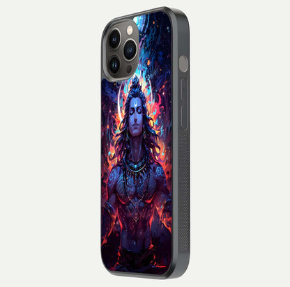 Divine Fire Shiv Glass Case for iPhone 12 Pro Max side-angle image showing reflection clarity and shine