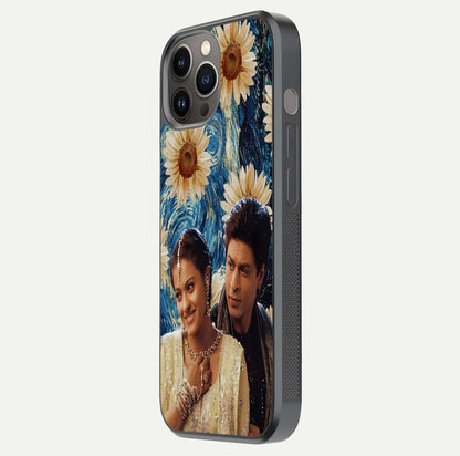 Eternal Love Story Glass Case for iPhone 12 Pro Max side-angle photo showing curved edges and polished surface