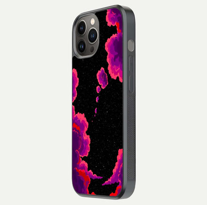 Galaxy Dream Frame Glass Case for iPhone 12 Pro Max side-angle image showing reflection light and premium finish