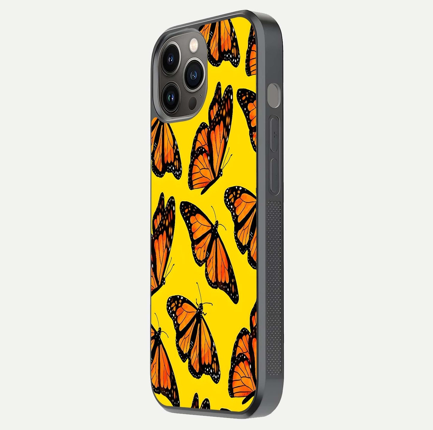 Golden Wing Flight Glass Case for iPhone 12 Pro Max side-angle image showing polished surface and golden gradient
