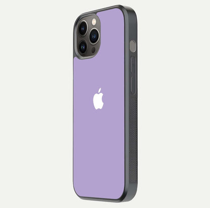 Lavender Soft Minimal Glass Case for iPhone 12 Pro Max side-angle image showing smooth reflection and minimal look