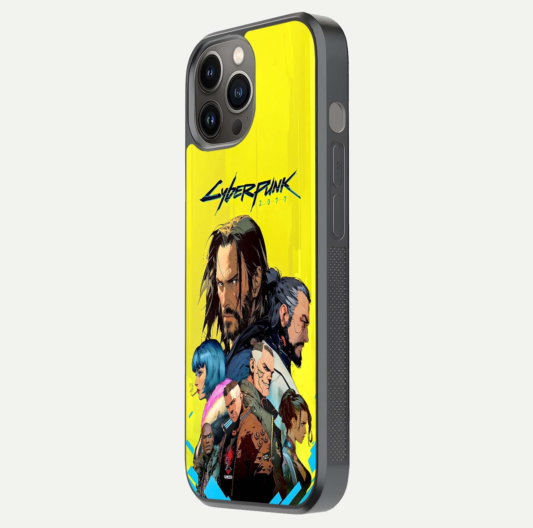 Neon Rebel Genesis Glass Case for iPhone 12 Pro Max side-angle image showing gloss surface and sharp neon tone