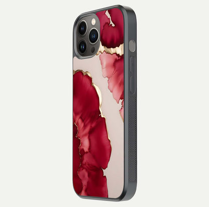 Pink & White Marble Glass Case For iPhone 12 Pro Max