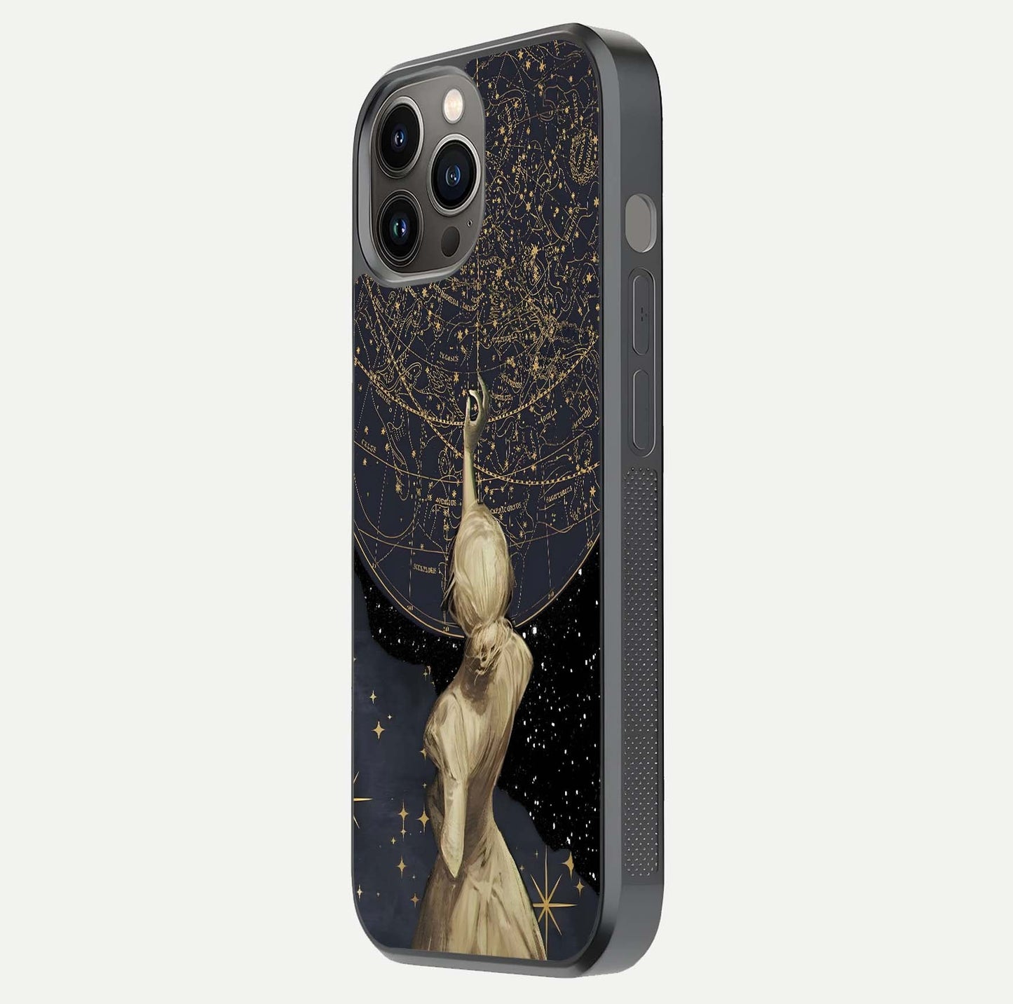Taylor Swift Girl Glass Case for iPhone 12 Pro Max side-angle image showing glossy surface and color tone