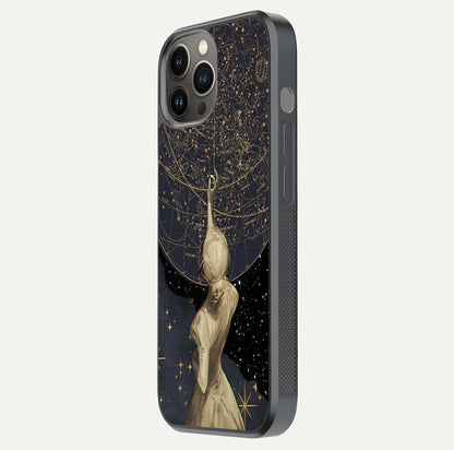 Taylor Swift Girl Glass Case for iPhone 12 Pro Max side-angle image showing glossy surface and color tone
