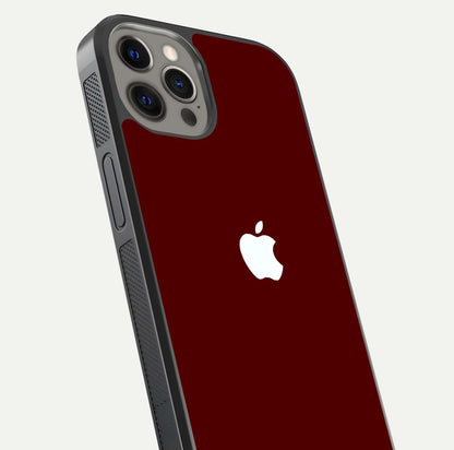 Apple Crimson Core Glass Case for iPhone 12 Pro Max close-up angle showing deep crimson tone and HD glass reflection