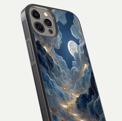 Celestial Cloud Road Glass Case for iPhone 12 Pro Max close-up view showing road gradient and cloud reflection shine