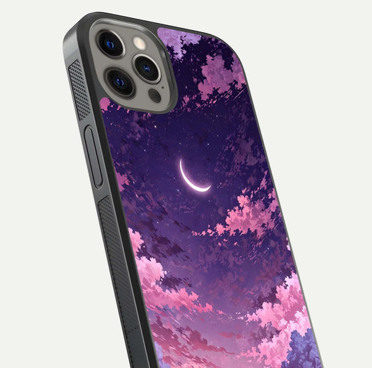 Sky Drift Clouds Glass Case for iPhone 12 Pro Max close-up angled shot highlighting cloud texture and reflection