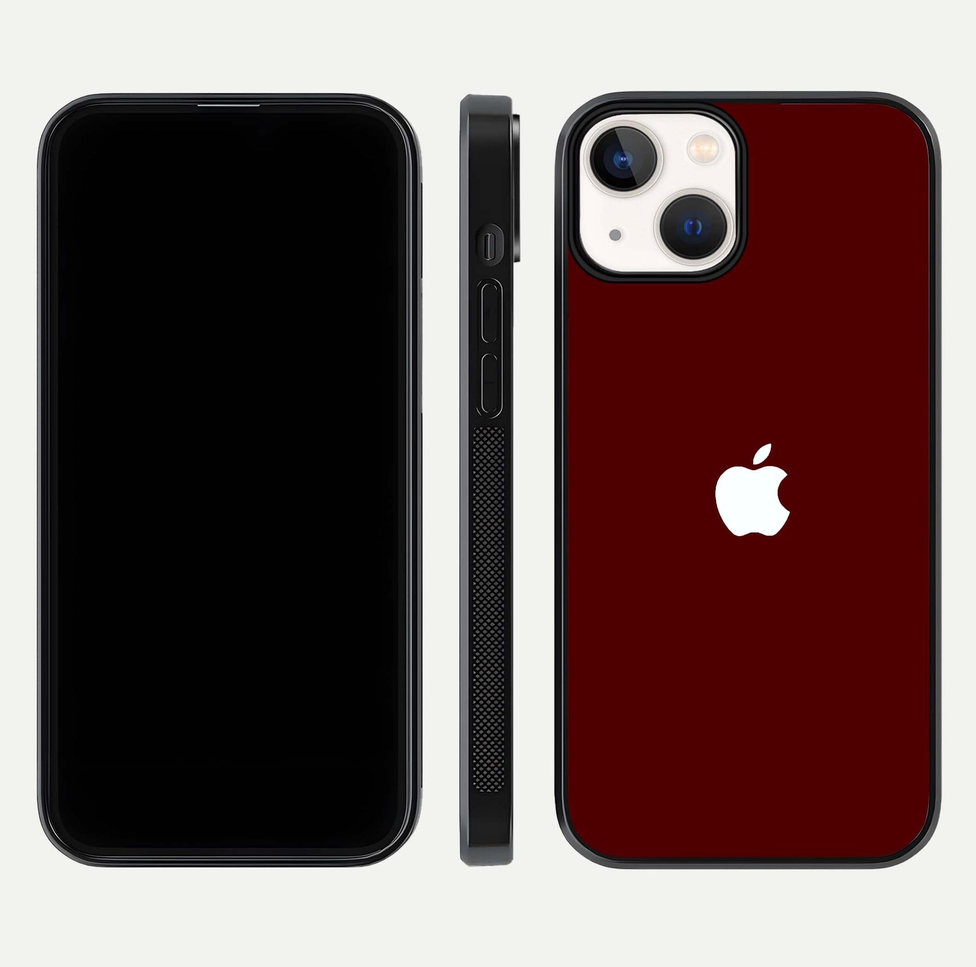 Apple Crimson Core Glass Case for iPhone 13 dual-view layout displaying smooth edges and strong protection build