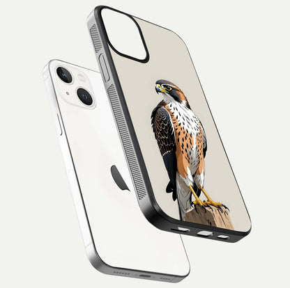 Clever Eagle Glass Case for iPhone 13 floating mockup displaying sharp gloss and art contrast