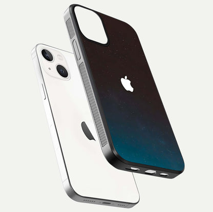 Green Emerald Apple Logo Glass Case for iPhone 13 floating dual-view mockup showing glossy shine and premium color tone