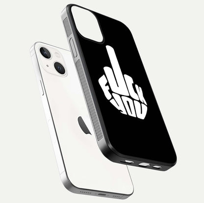 Rebel Mode On Glass Case for iPhone 13 floating dual-view mockup displaying gloss shine and statement art