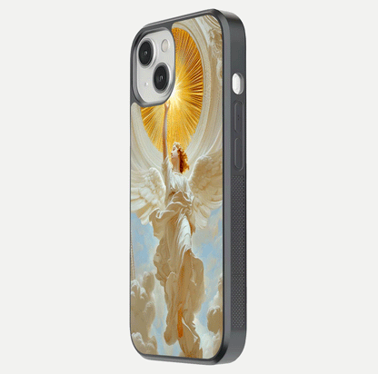 Divine Light Angel Glass Case for iPhone 13 side-angle image capturing reflection shine and edge finish