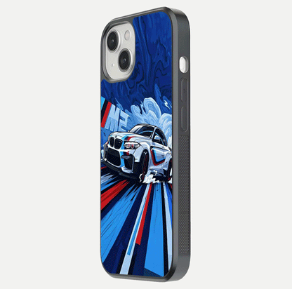 Drift Power Rush Glass Case for iPhone 13 side-angle image capturing reflection glow and smooth curve