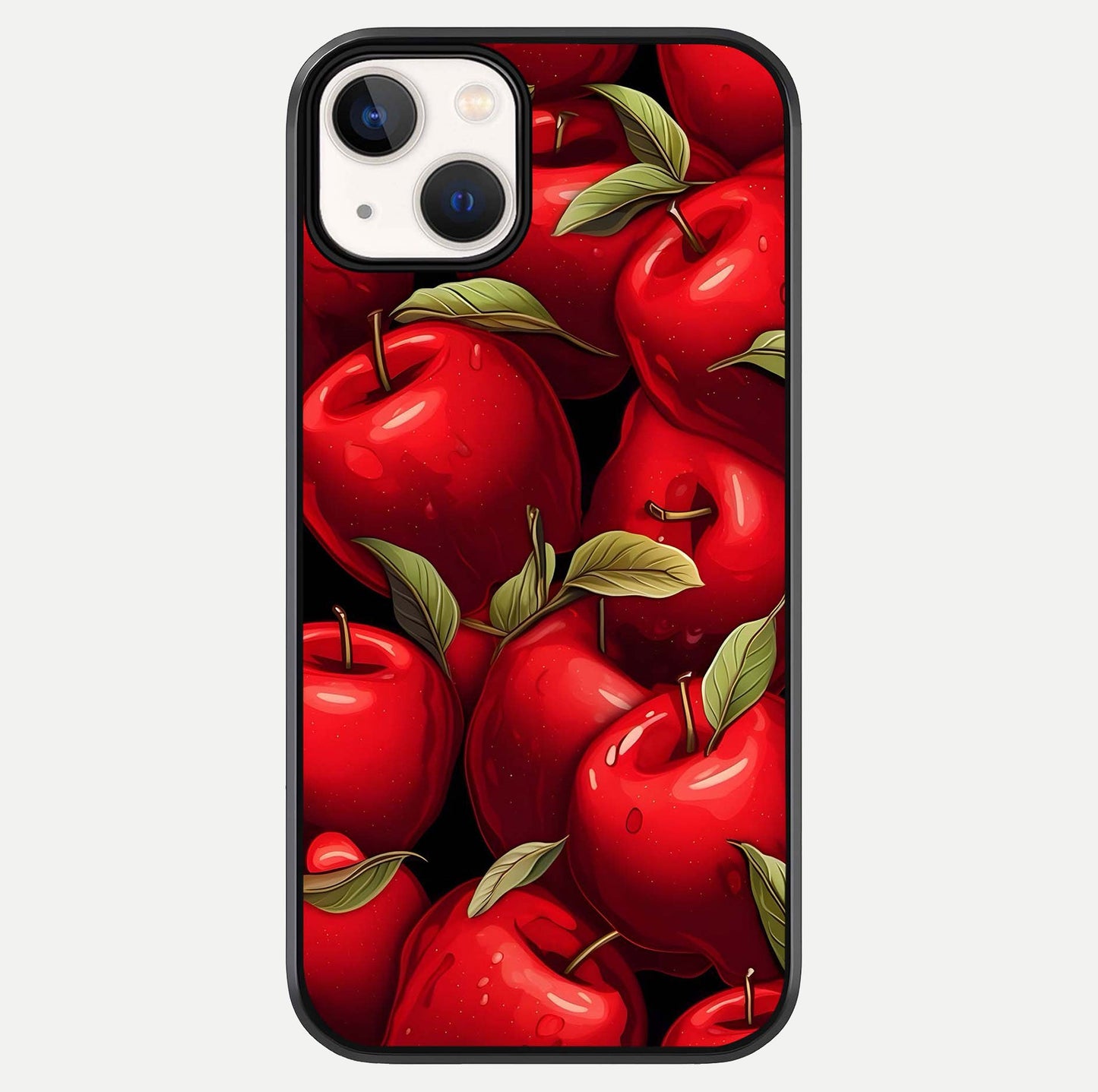 Apple Pattern Glass Case For iPhone 13 by Custom World