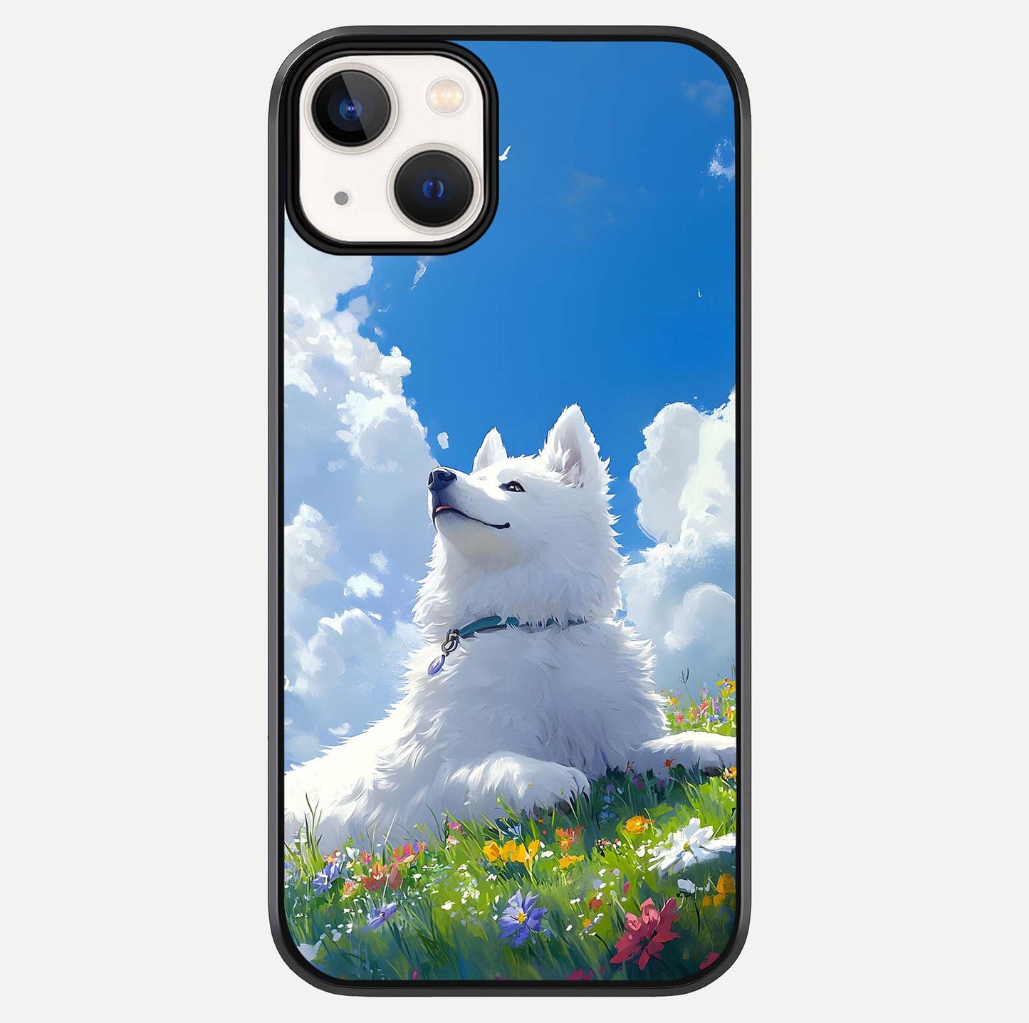 Blissful Cloud Pup Glass Case For iPhone 16 Pro by Custom World