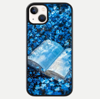 Blue Bloom Tales Glass Case For iPhone 13 by Custom World