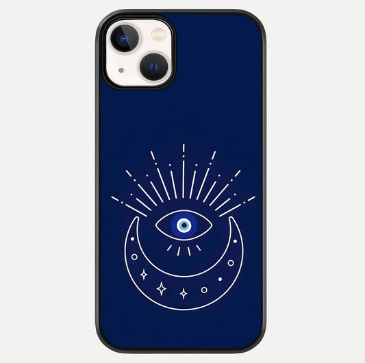 Blue Evil Eye Glass Case For iPhone 13 by Custom World