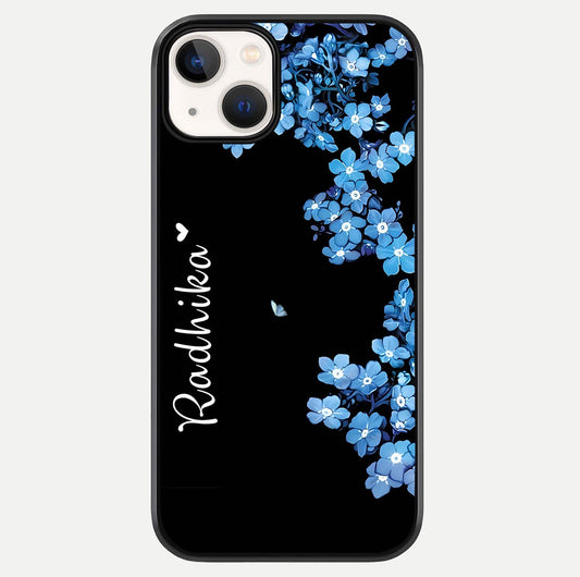 Blue Petal Dream Custom Name Glass Case For iPhone 13 by Custom World