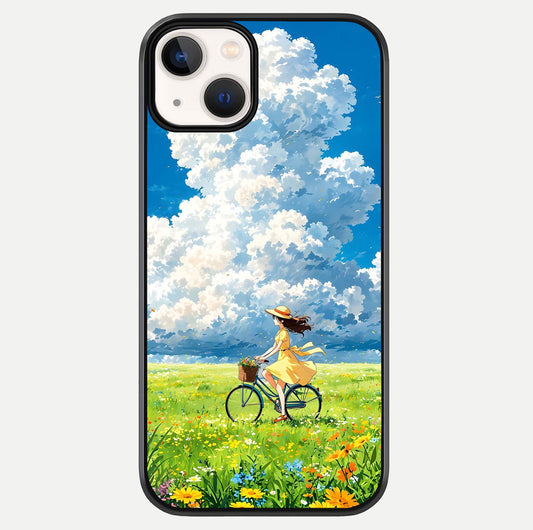 Breezy Meadow Ride Glass Case For iPhone 13 by Custom World
