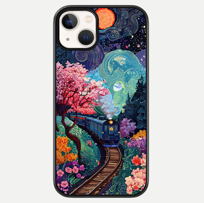 Celestial Train Journey Glass Case For iPhone 13 by Custom World
