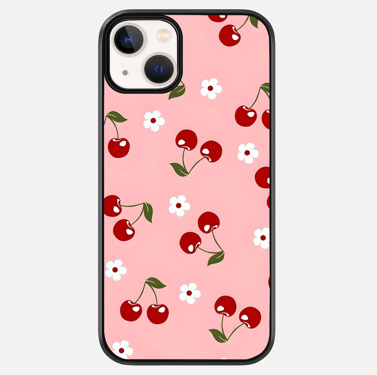 Cherry Love Mood Glass Case For iPhone 13 by Custom World