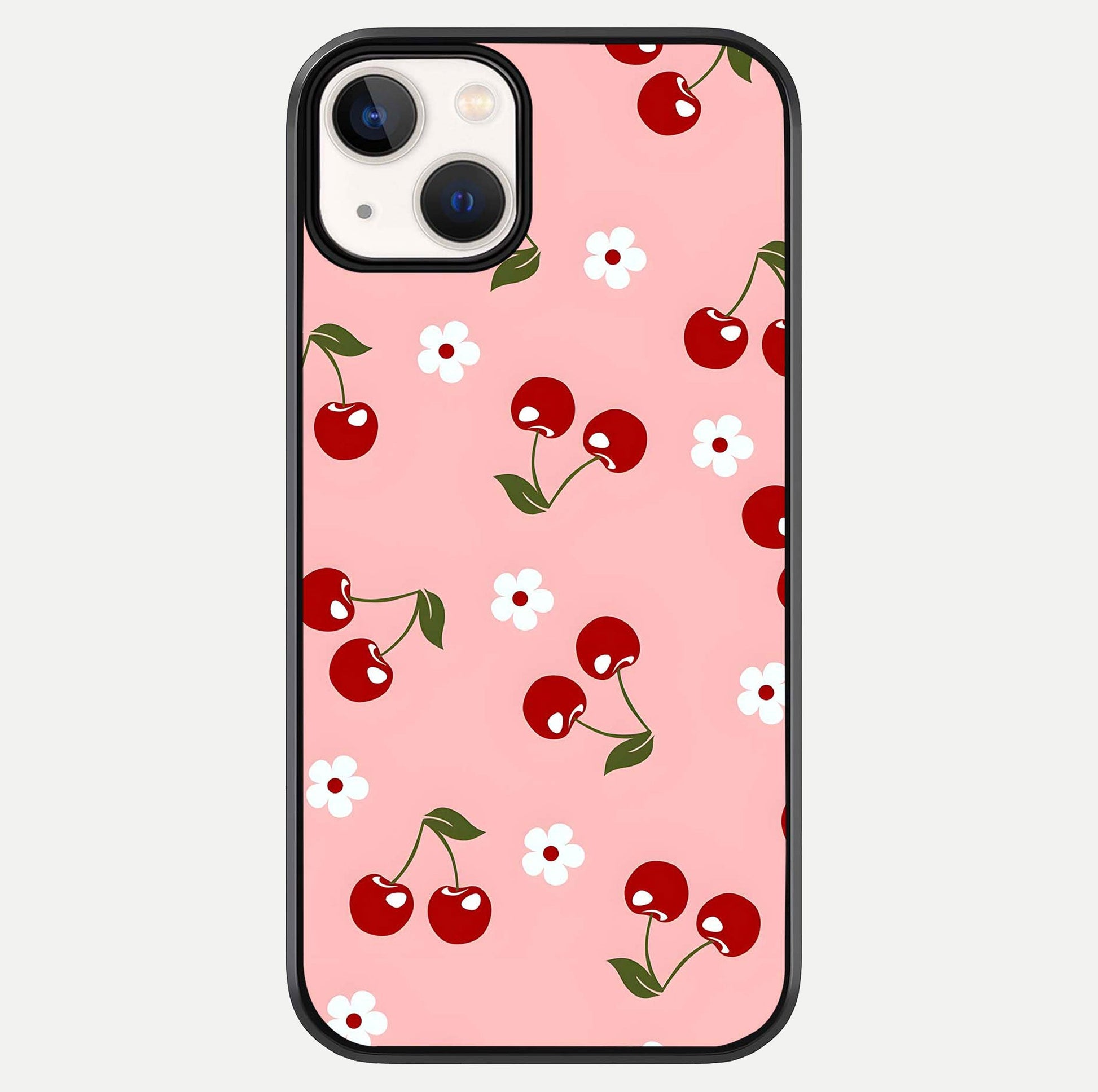 Cherry Love Mood Glass Case For iPhone 13 by Custom World