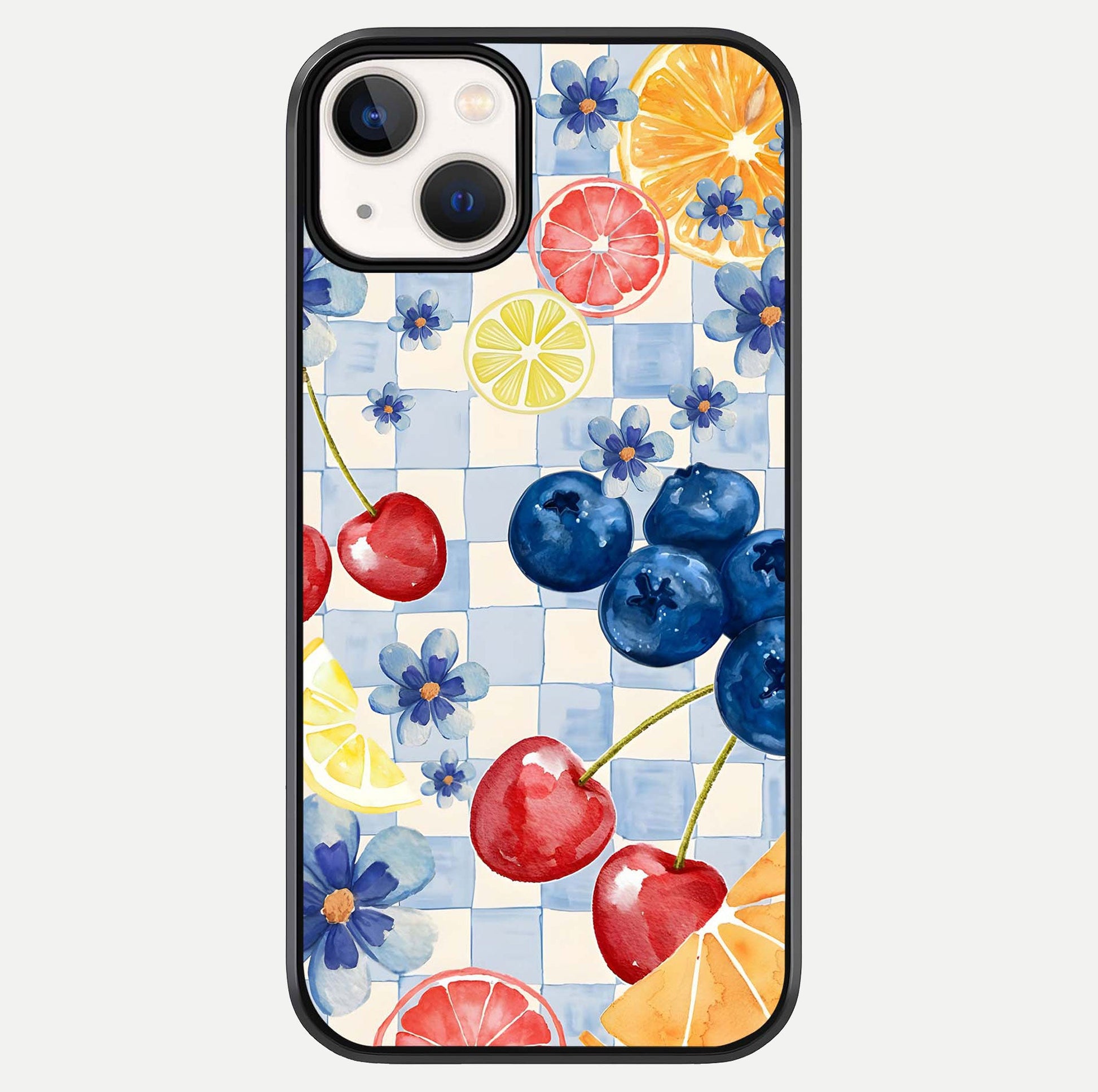 Citrus Bloom Joy Glass Case For iPhone 13 by Custom World
