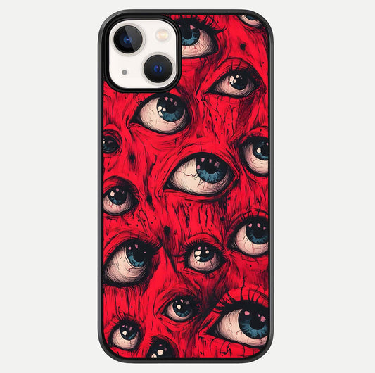 Crimson Watch Eyes Glass Case For iPhone 13 by Custom World