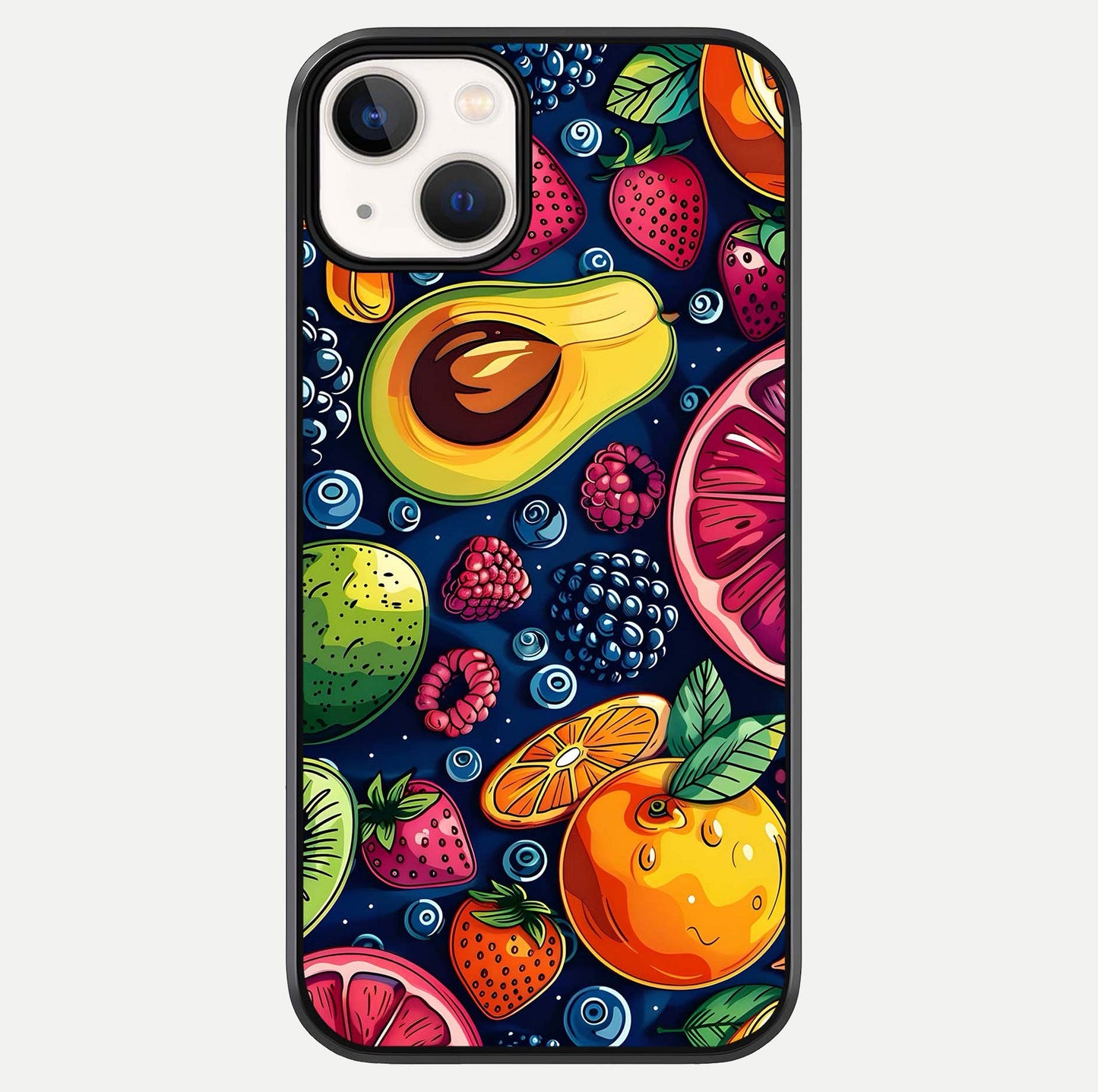 Cute Fruits Art Glass Case For iPhone 13 by Custom World