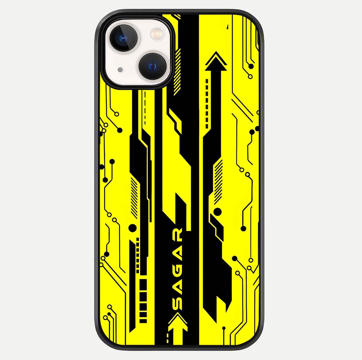 Electric Pulse CYBERPUNK Custom Name Glass Case For iPhone 13 by Custom World