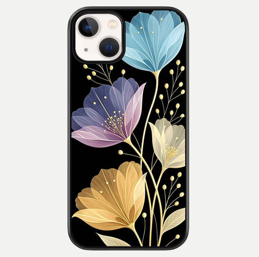 Flower Bloom Glow Glass Case For iPhone 13 by Custom World