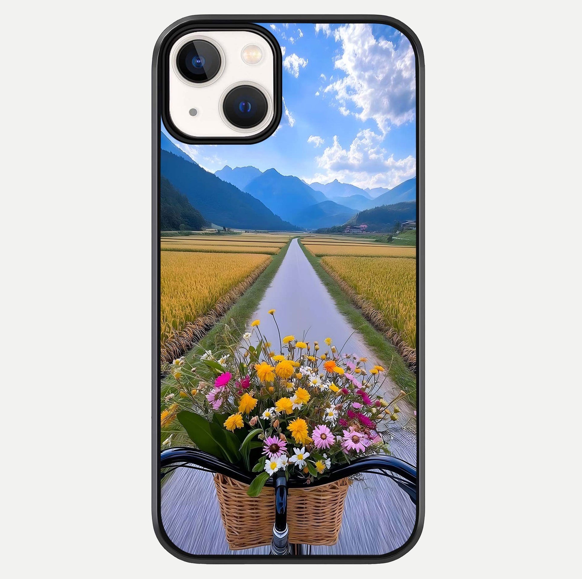 Golden Field Journey Glass Case For iPhone 13 by Custom World