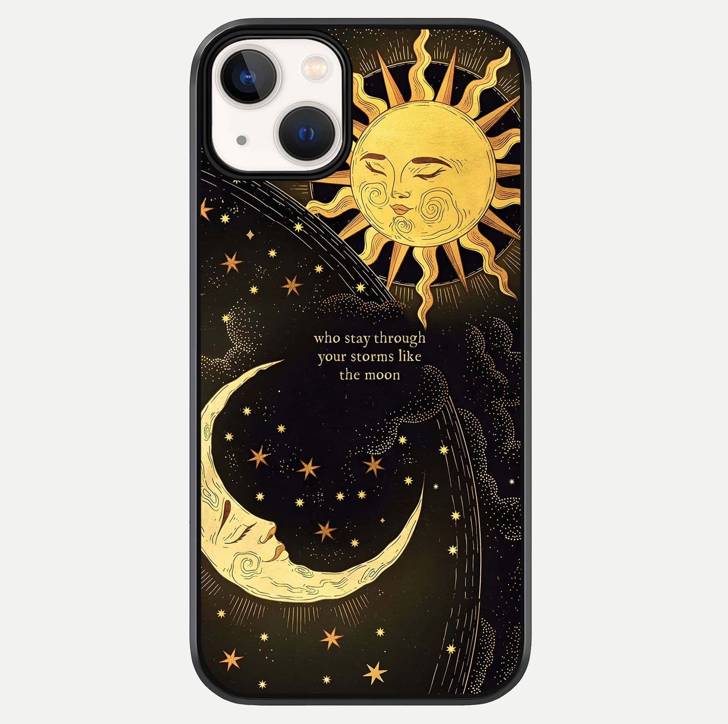 Golden Lunar Love Glass Case For iPhone 13 by Custom World