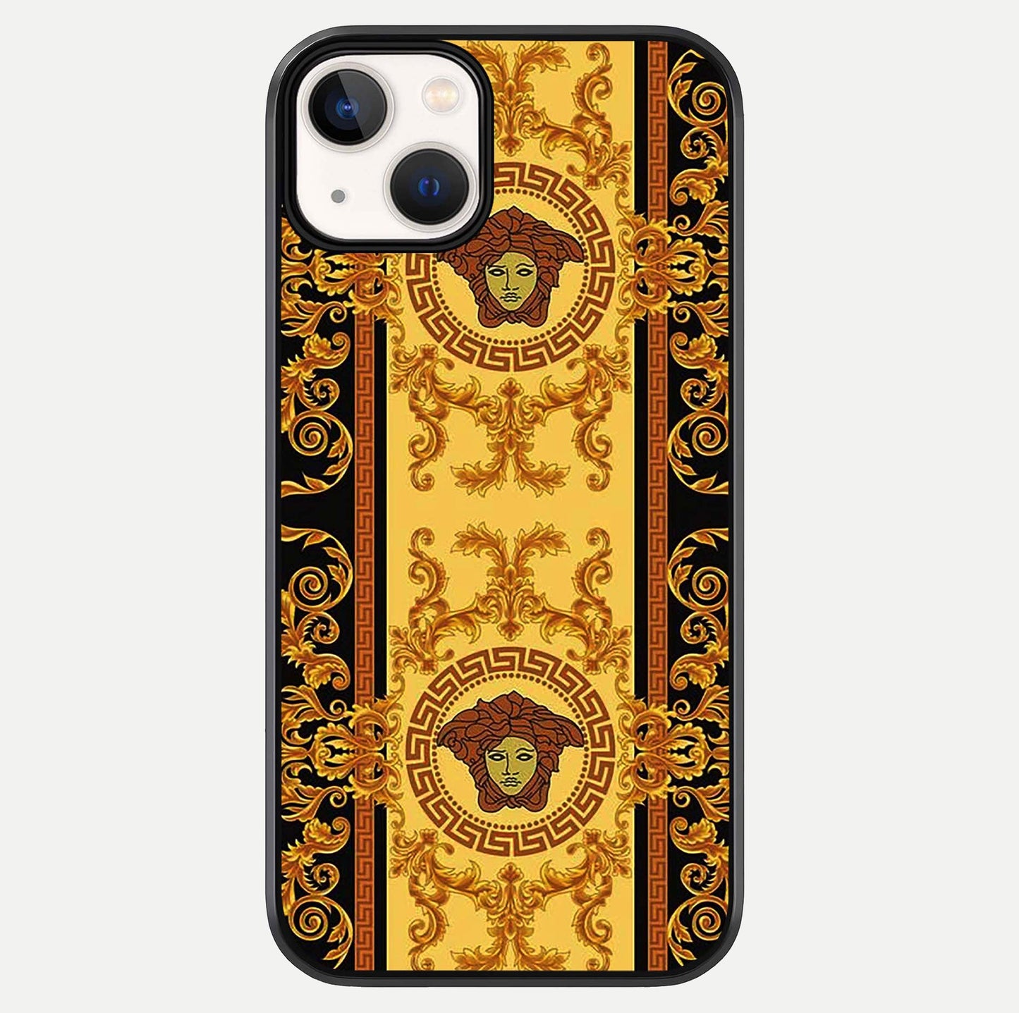 Golden Royal Heritage Glass Case For iPhone 13 by Custom World