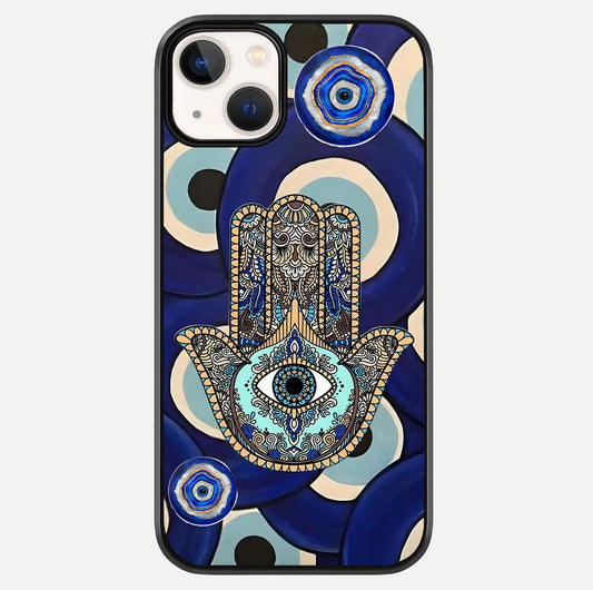 Hamsa Divine Guard Glass Case For iPhone 13 by Custom World